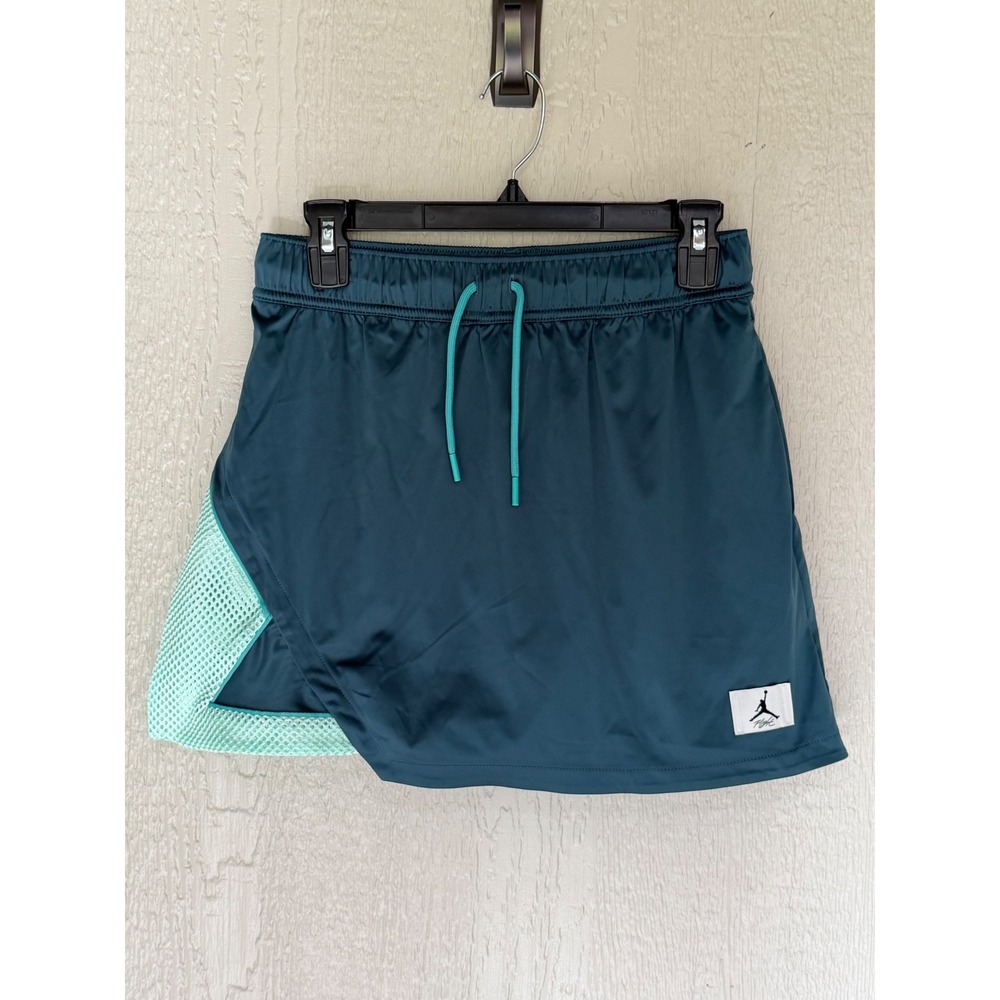 Nike Jordan Flight Women Teal/Mint  Mesh Wrap Athletic Skort Loose Fit‎ Small